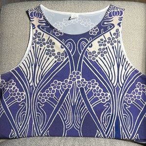 Deco Print Sleeveless A-Line Dress